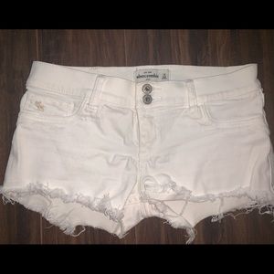 Abercrombie kids white jean shorts